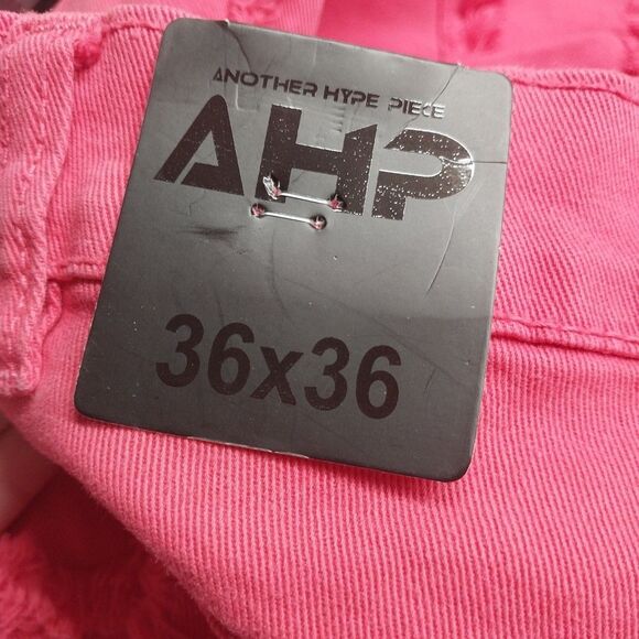 AHP Men's Jeans Sz 36x36 Pink Stacked Distressed Frayed Hip Hop Punk Streetwear - Picture 10 of 14
